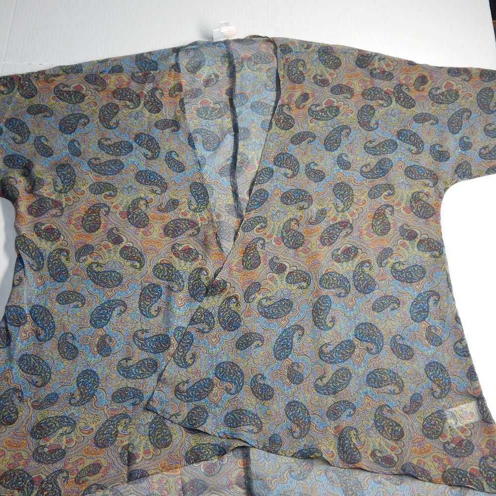 LuLaRoe Sheer Multicolor Paisley Kimono Cardigan